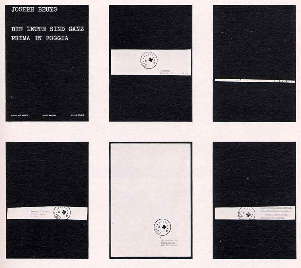 <span class="product-meta">Buch, Objekt, 1974</span> <br /><span class="product-artist">Joseph Beuys</span><span class="breadcrumb-separator">: </span> <br />Die Leute sind ganz prima in Foggia