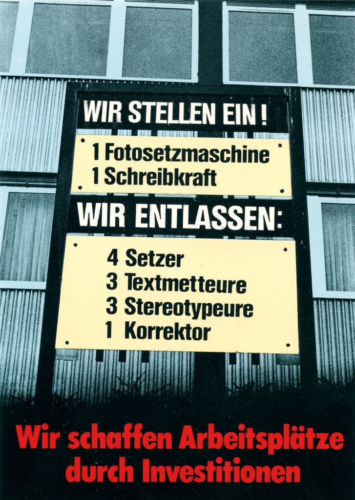 Klaus Staeck: Arbeitspl&auml;tze durch Investitionen | Plakat