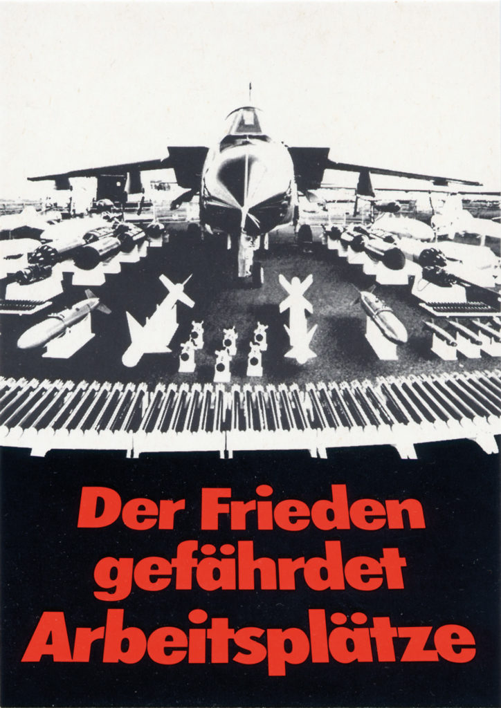 Klaus Staeck: Der Frieden gefährdet Arbeitsplätze | Plakat