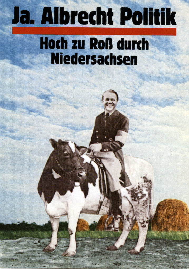 Klaus Staeck: Hoch zu Ro&szlig; durch Niedersachsen | Postkarte