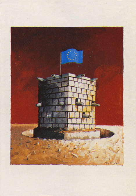 <span class="product-meta">Kunstpostkarte, Postkarte, 1994</span> <br /><span class="product-artist">Borislav Sajtinac</span><span class="breadcrumb-separator">: </span> <br />Festung Europa